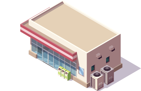 商業施設の建物イラスト